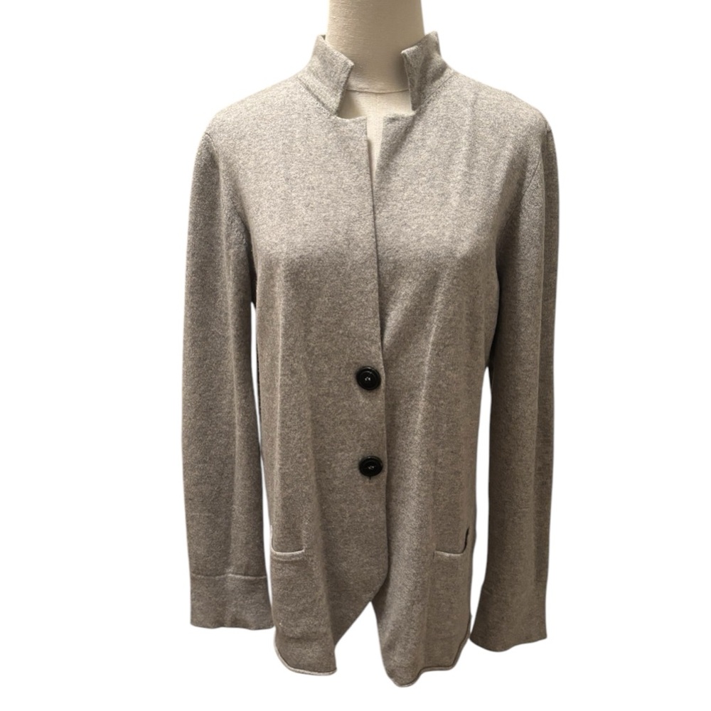 Peserico Gray Women's Sweater 70% Wool 20% Silk Made In Italy